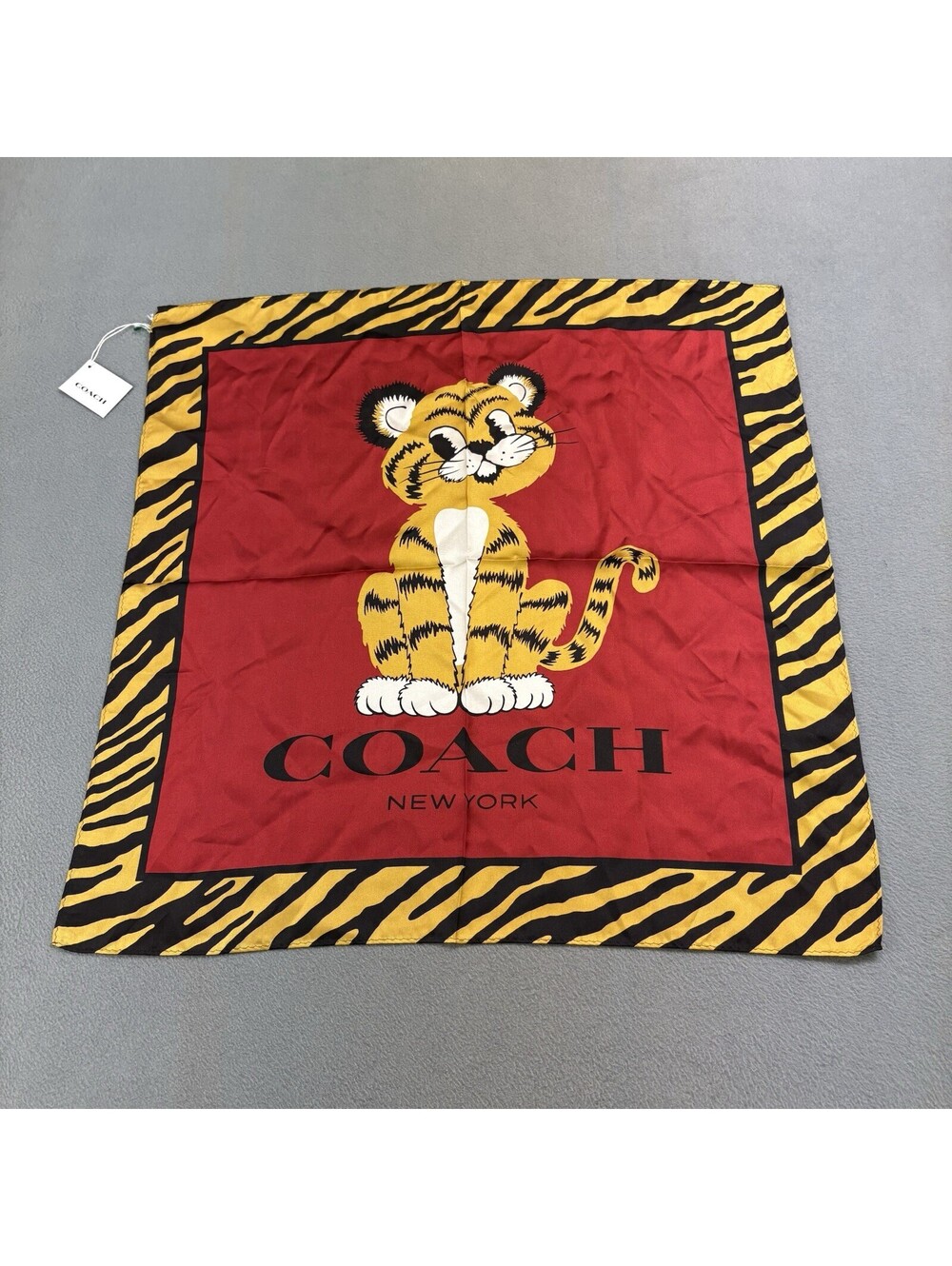 Coach Lunar New Year Tiger Silk Bandana New With Tags